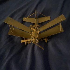 Brass Bi-Plane sculpture